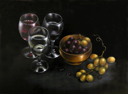 Copas y Vinos - a Paint Artowrk by Diana  Mercado